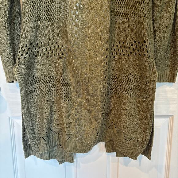 99 Jane Street Open Front Cardigan Olive Green Small - Picture 12 of 12